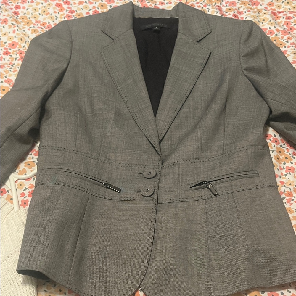 Anne Klein Gray Women's Straight Leg Pantsuit - Picture 3 of 4